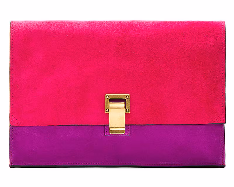 Proenza Schouler x SSENSE Exclusive Fuchsia Suede Small Lunch Bag Clutch