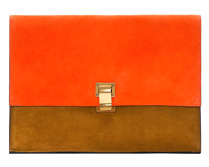 Proenza Schouler x SSENSE Exclusive Vermilion Suede Large Lunch Bag Clutch