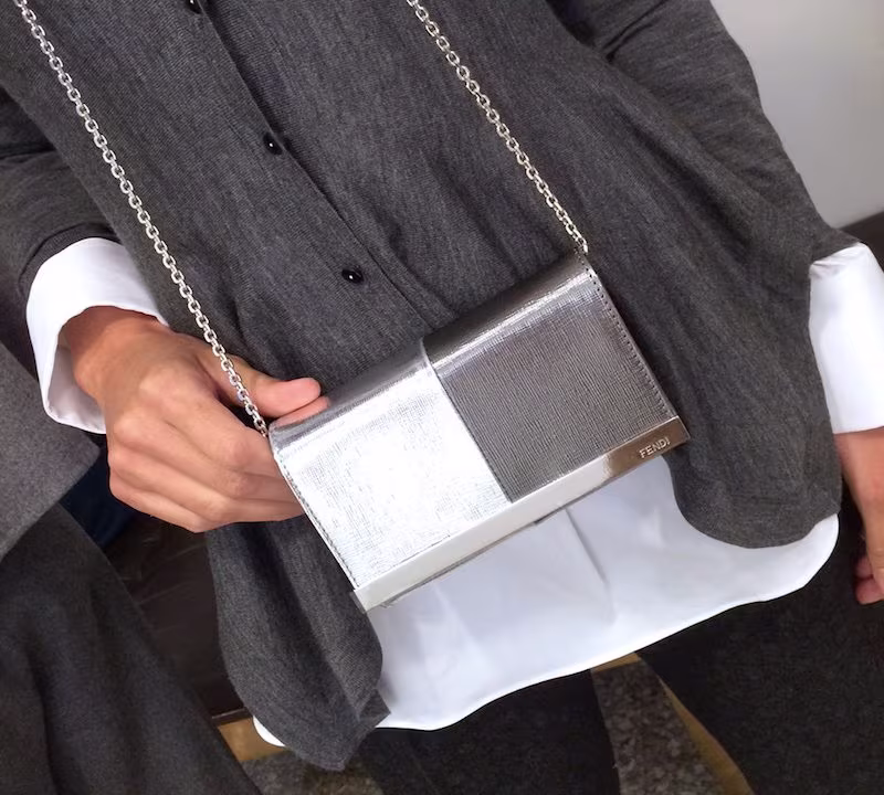Fendi Rush Mini Metallic Clutch Bag