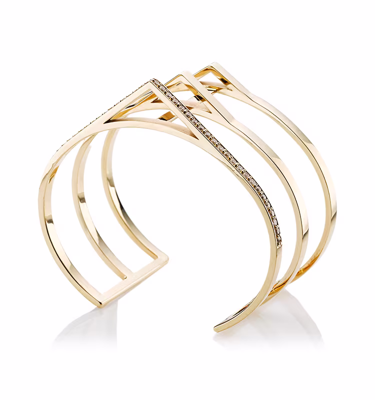 Sophia Three Bar Triangle Open Cuff by Paige Novick