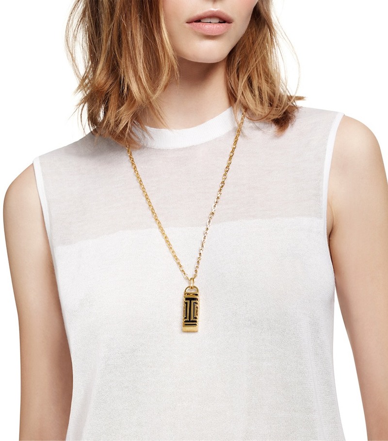Tory Burch for Fitbit Metal Fret Pendant Necklace
