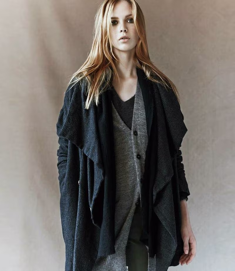 Pas de Calais Plaid Wool Coat