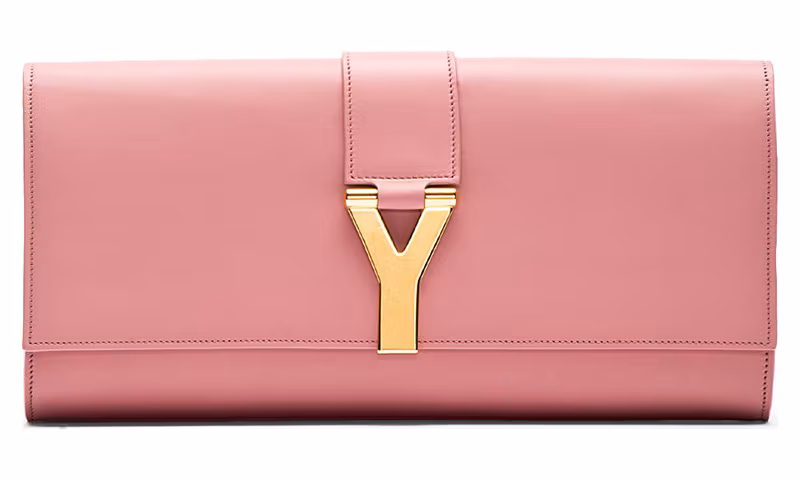 Saint Laurent Rose Ligne Y Clutch