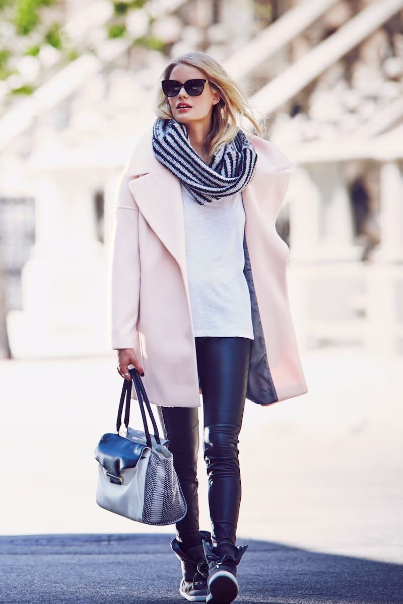 Calvin Klein Pink Notch Collar Coat