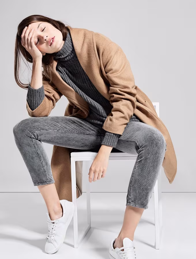MANGO Belted Wool-blend Coat
