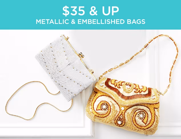 $35 & Up: Metallic & Embellished Bags at MYHABIT
