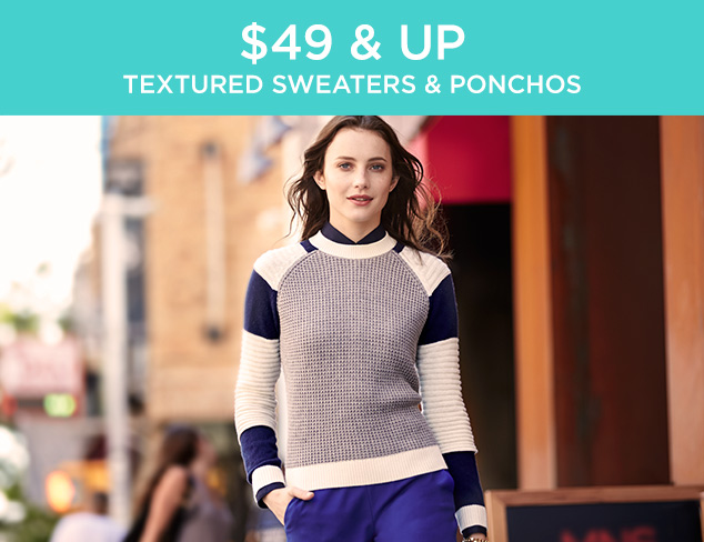 $49 & Up: Textured Sweaters & Ponchos at MYHABIT