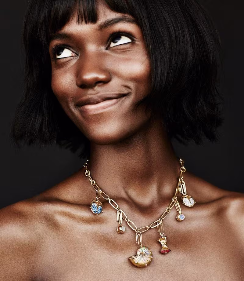 Aurélie Bidermann Fine Hammered Gold Necklace