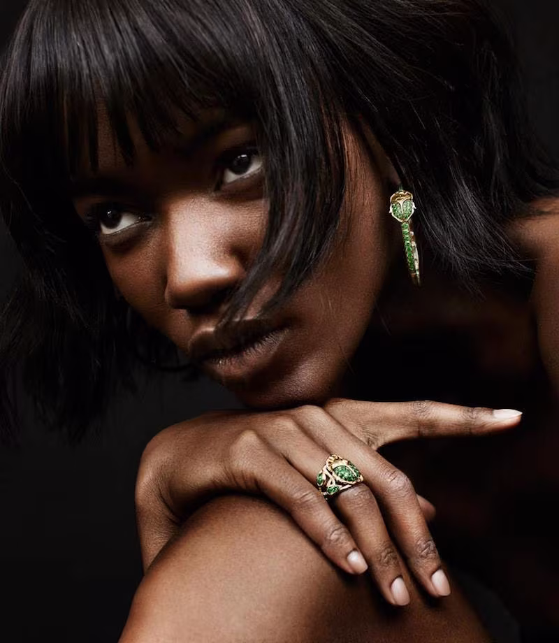Aurélie Bidermann Fine Tsavorite & Diamond Scarab Beetle Ring