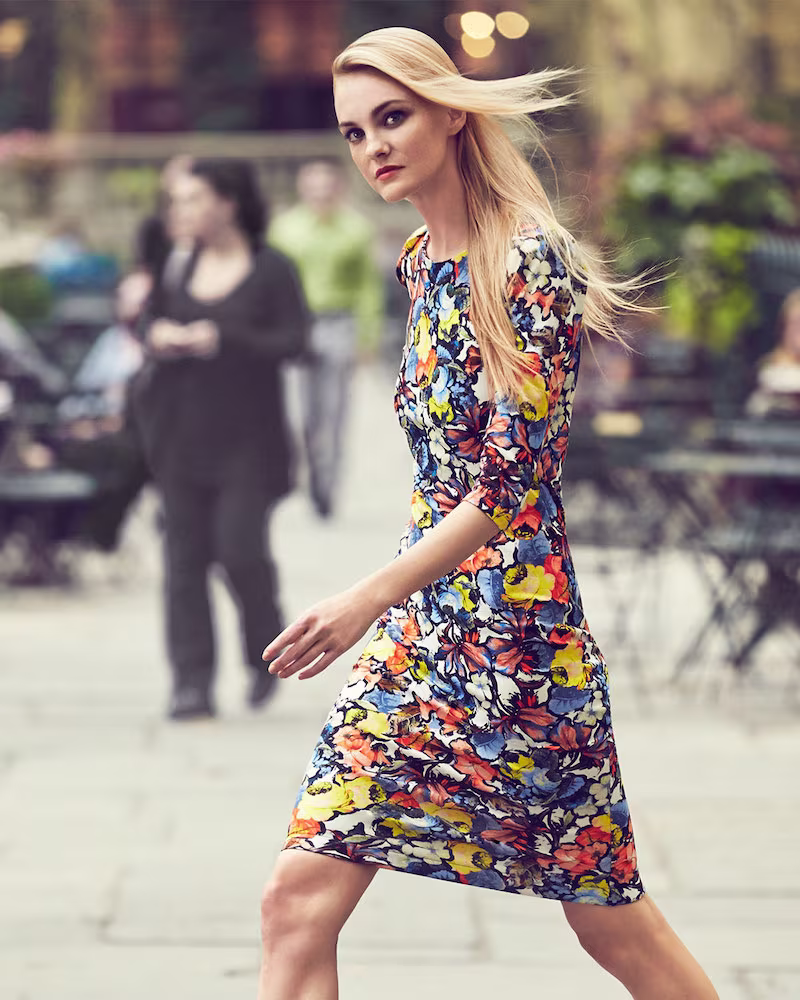 Erdem Wilhemina Half-Sleeve Floral Sheath Dress