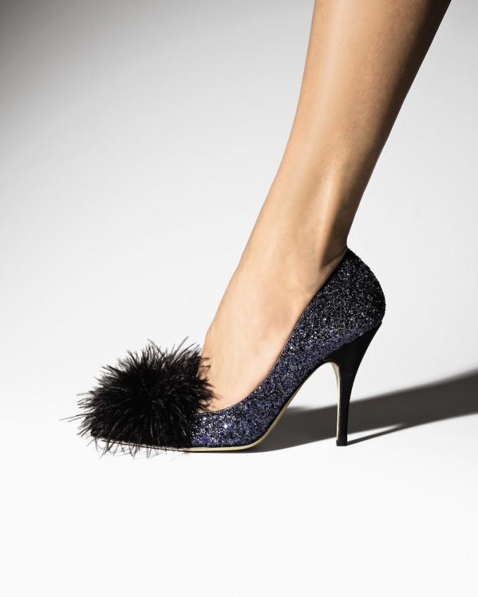 kate spade new york Lilo Feather-Accent Glitter Pumps