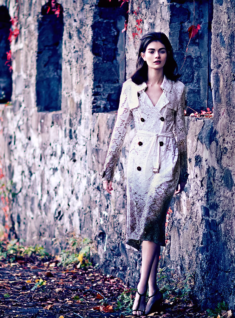 Burberry Prorsum Lace Degradé Trench