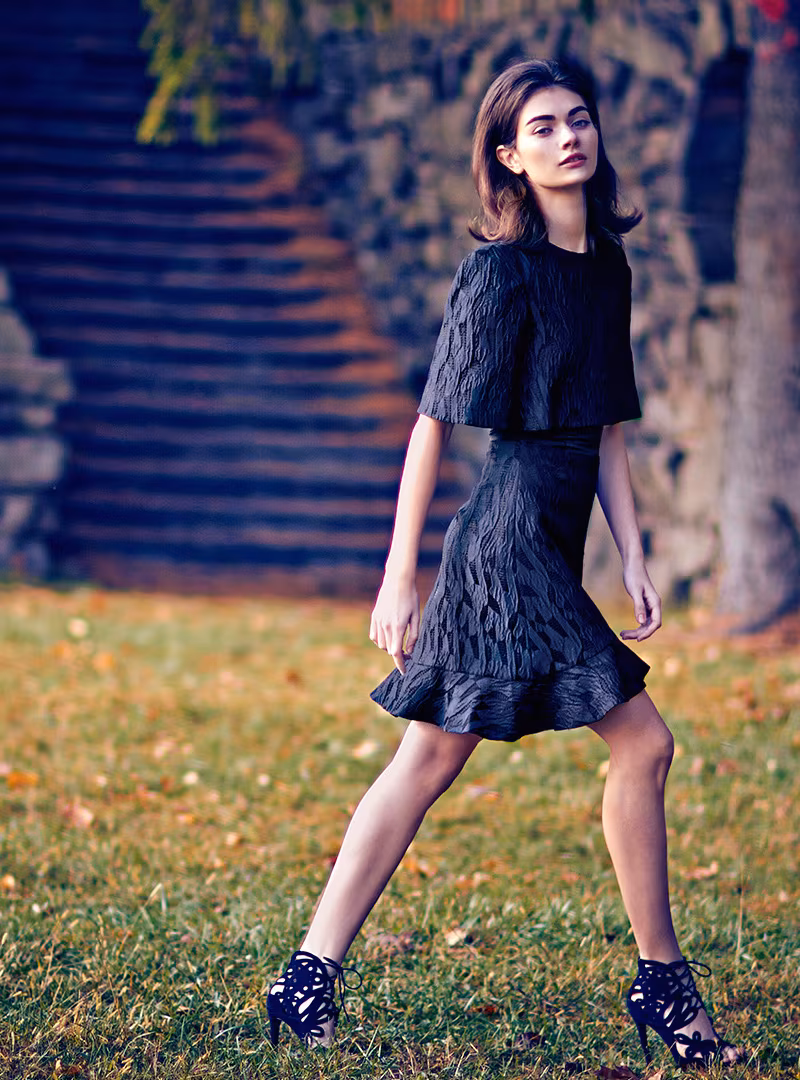 Prabal Gurung Cropped-Top & Ruffle-Hem Dress
