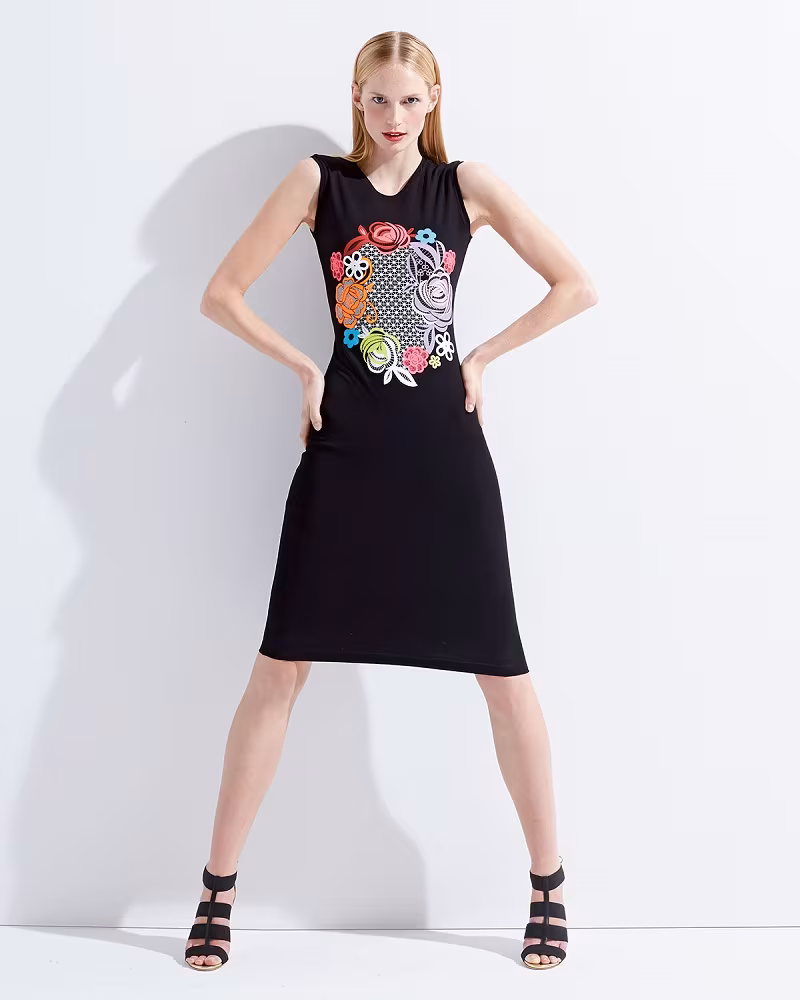 Christopher Kane Sleeveless Floral Motif-Print Dress