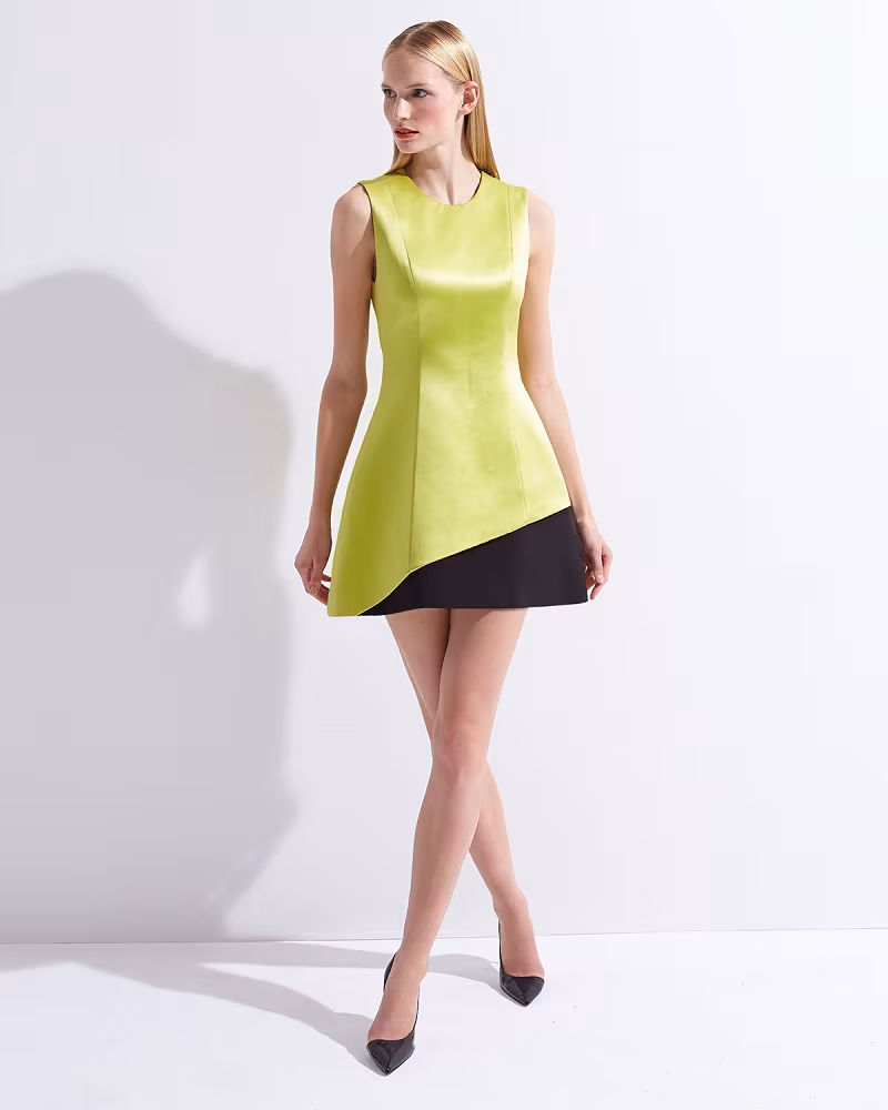 Fausto Puglisi Jewel-Neck Contrast Hem Dress