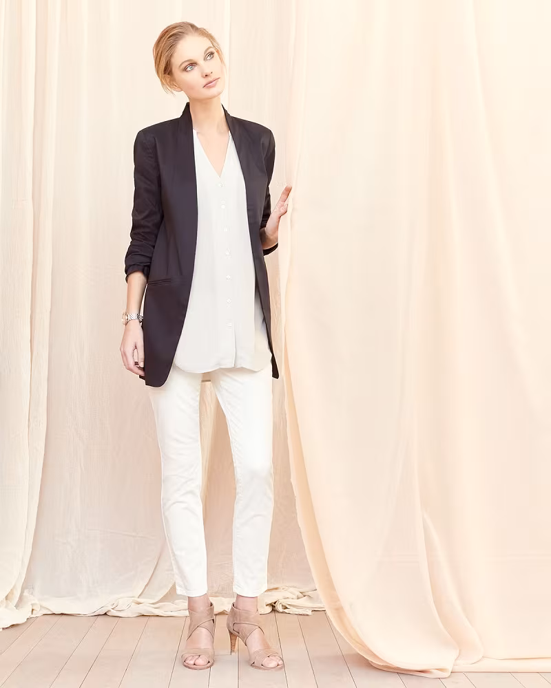 Eileen Fisher Long Polished Ramie Jacket