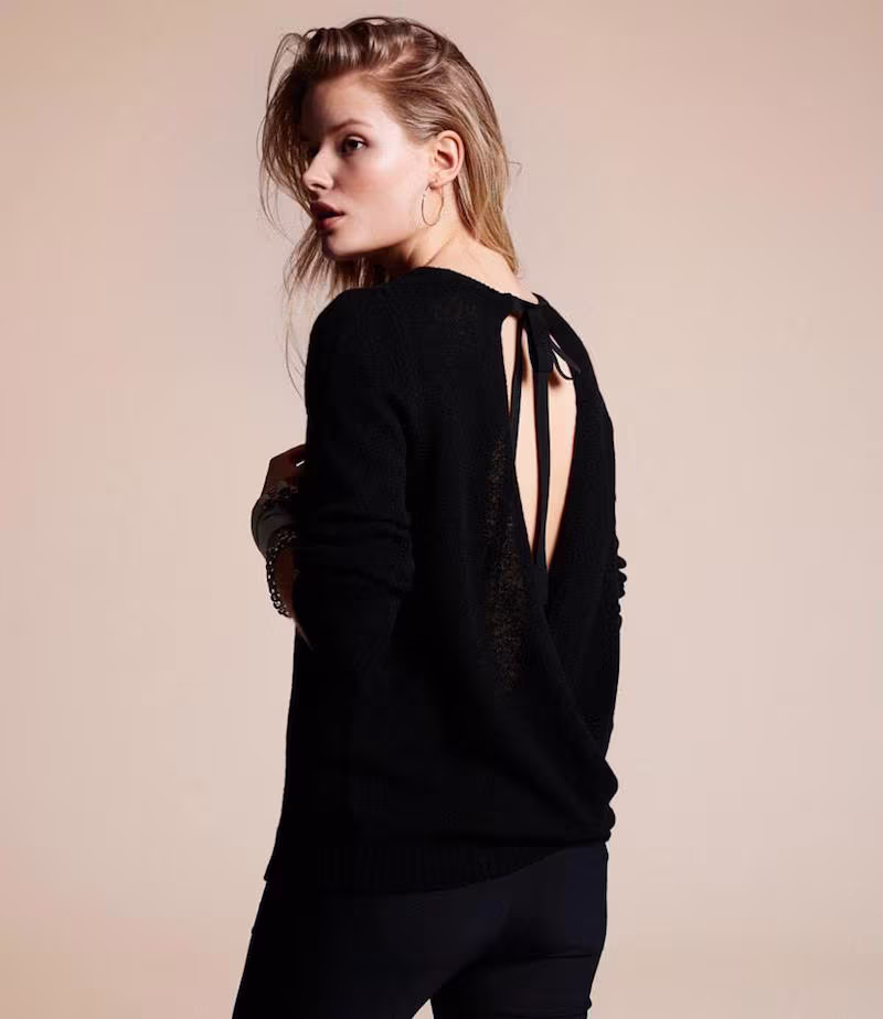 Barneys New York Surplice-Back Sweater