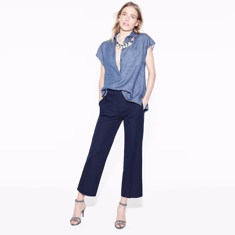 J.Crew Collection Italian Chambray Twill Popover