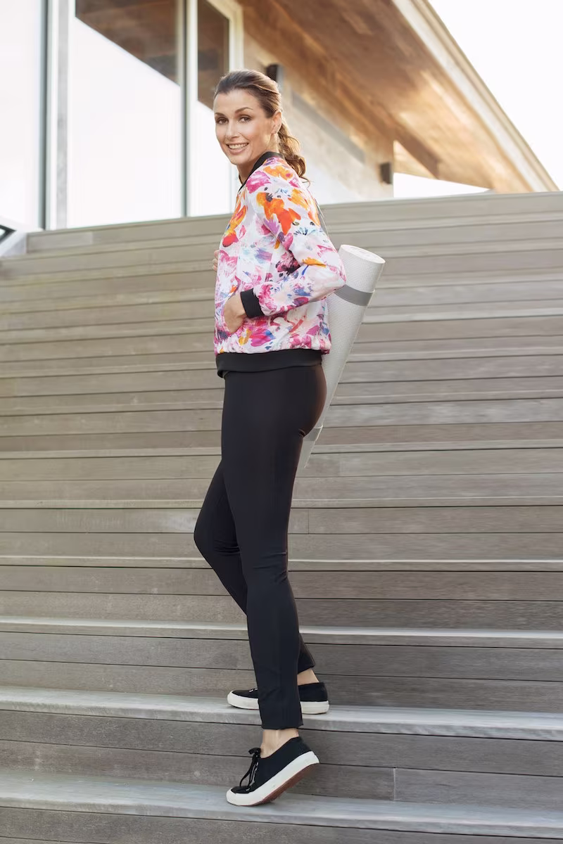 NYDJ Floral Print Bomber Jacket