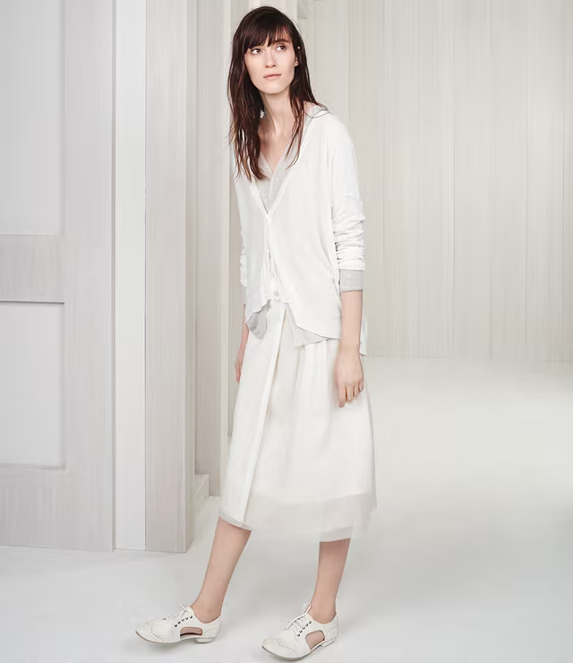Pas de Calais Pleat Linen & Organza Skirt