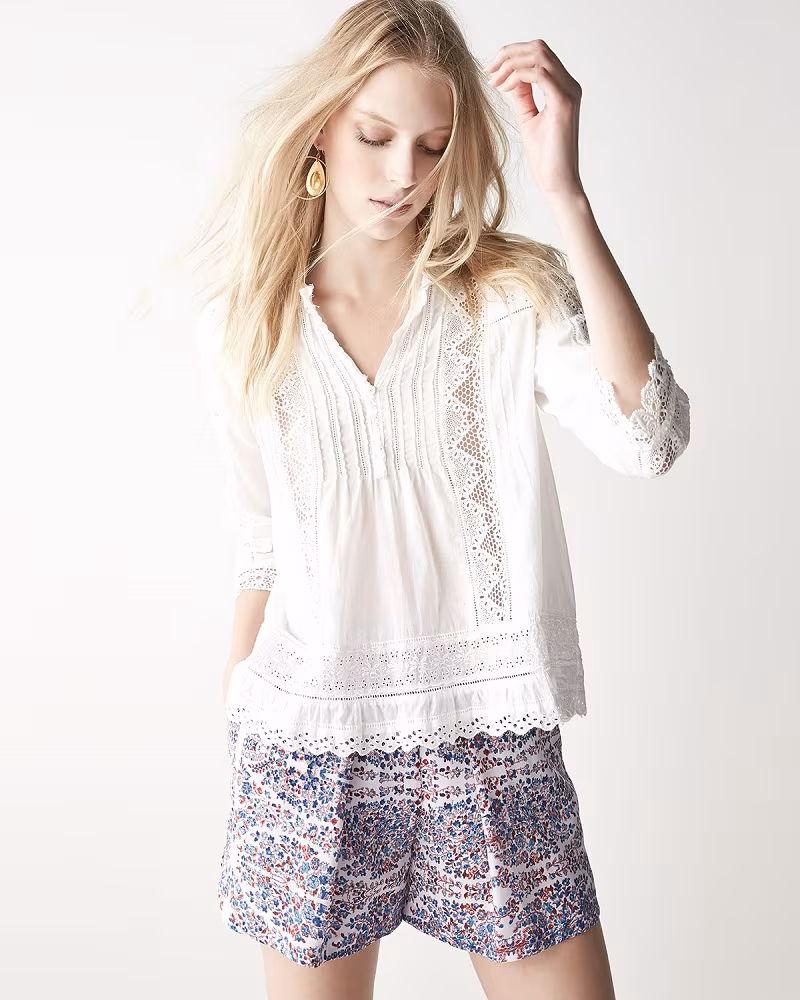 Rebecca Taylor LaceEyelet Voile Top