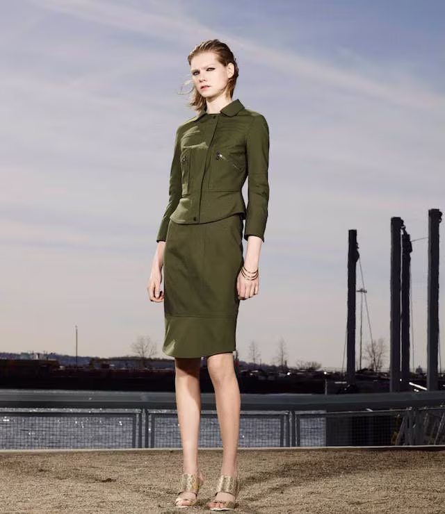 Hellessy Peplum-Back Canvas Jacket