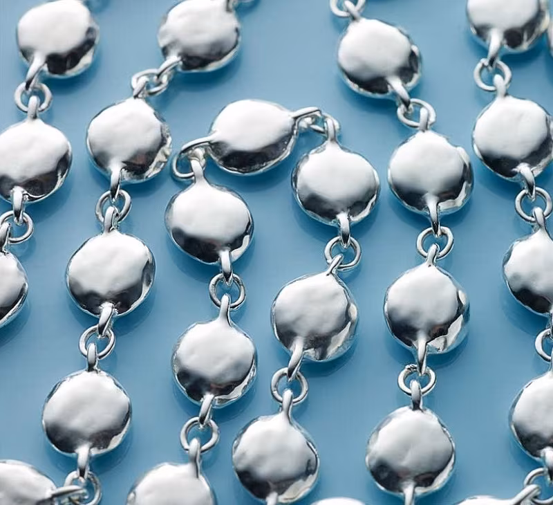 Ippolita  Glamazon Silver Flat Hammered Bead Necklace