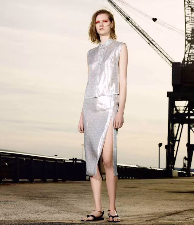 Ji Oh Metallic Sleeveless Blouse