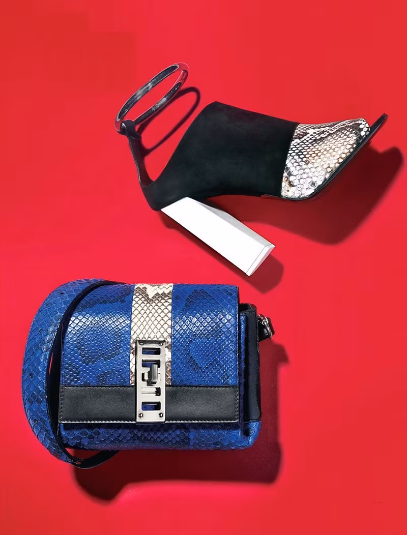 Proenza Schouler Suede & Python Open-Toe Booties