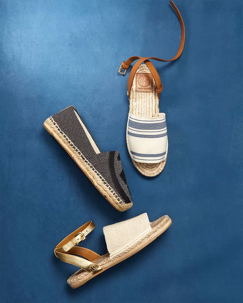Tory Burch Lonnie Logo Woven Espadrille Flat