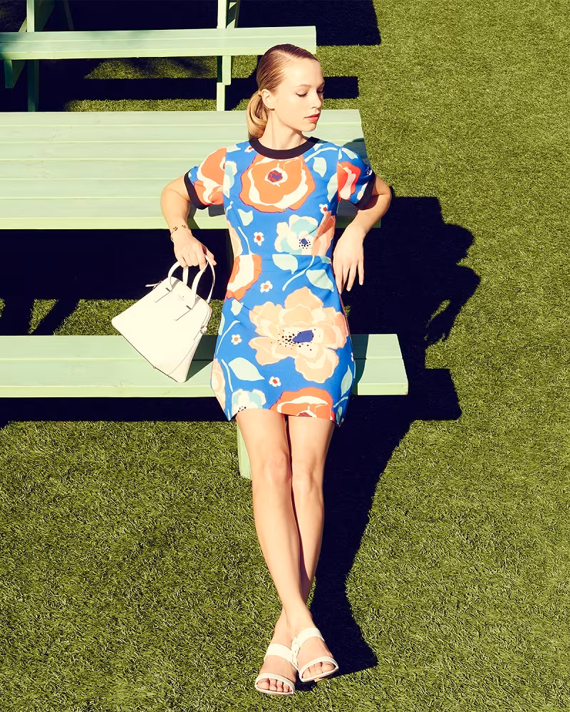 kate spade new york short-sleeve floral-print dress