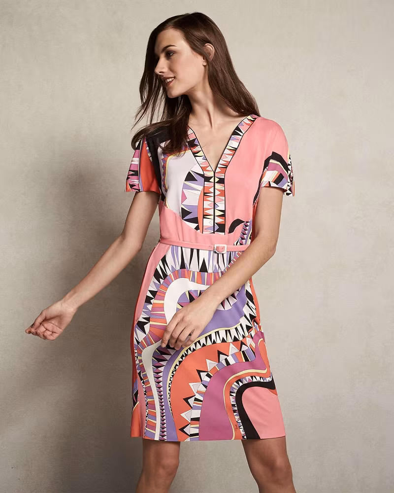 Emilio Pucci Kaleidoscope-Print Belted Dress