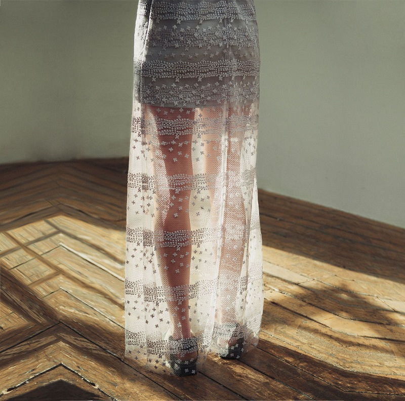 Self-portrait Sheer floral-lace layered maxi dress