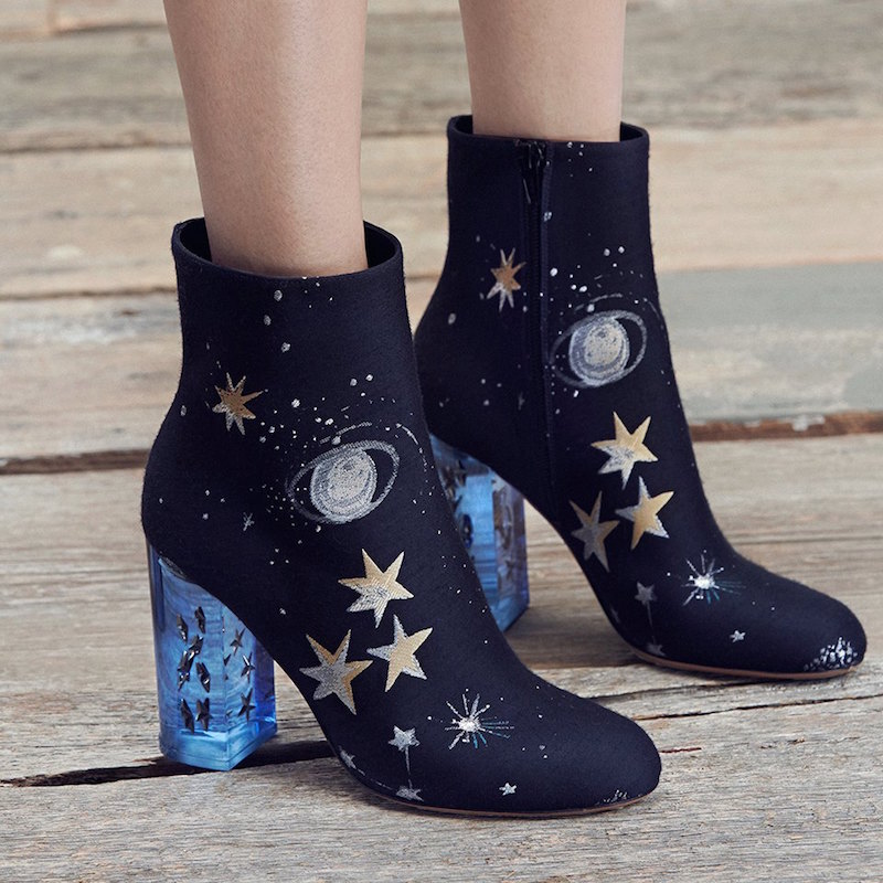 Valentino Space-Embroidered Satin Booties