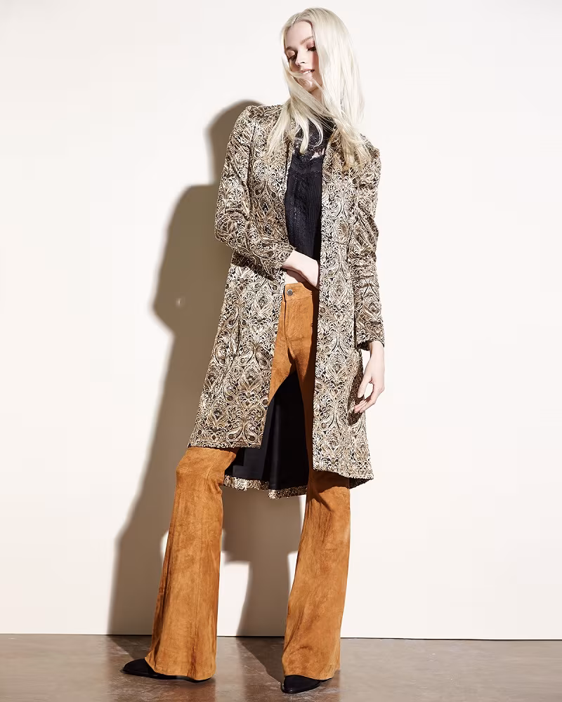 Alice + Olivia Vali Metallic Jacquard Coat