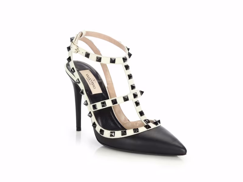 Valentino Rockstud Leather Colorblock Pumps