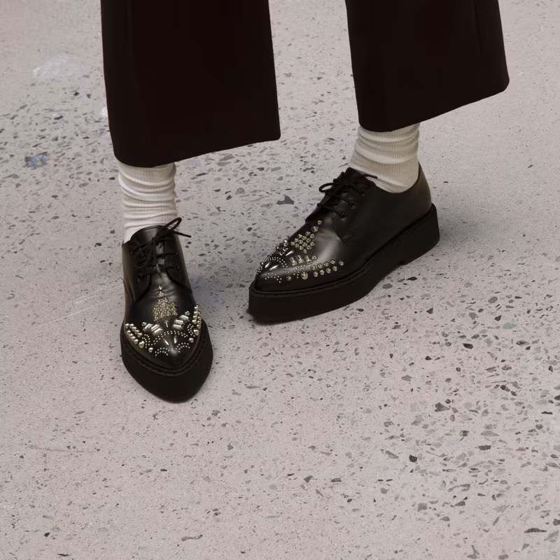 Alexander McQueen Black Studded Platform Derbys