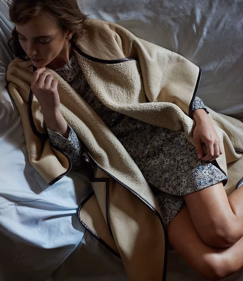 Chloé Reversible Shearling Poncho-Coat