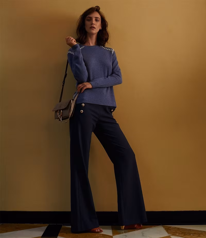 Chloé Whipstitch-Seam Sweater