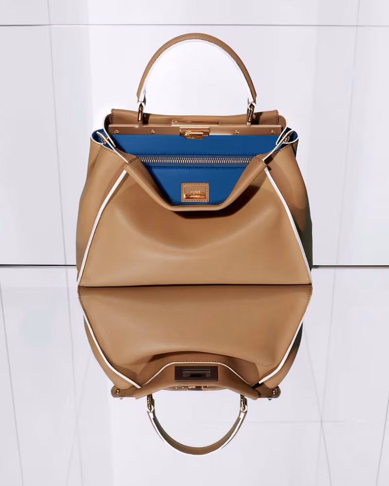 Fendi Large Peekaboo Leather Satchel