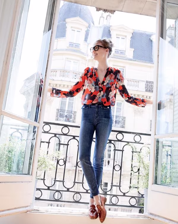 J.Crew Lookout high-rise jean with novelty patch pocket