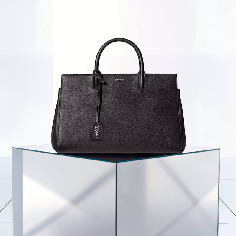 Saint Laurent Medium Cabas Leather Satchel