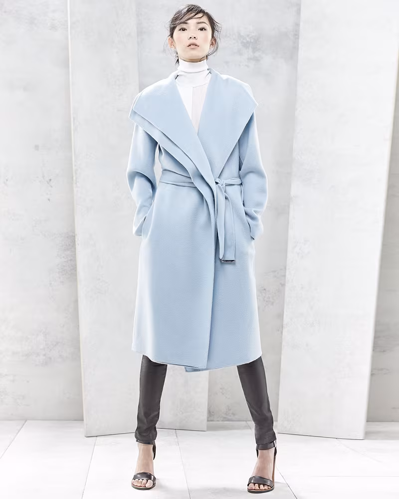 Vince Double-Face Long Draped Coat