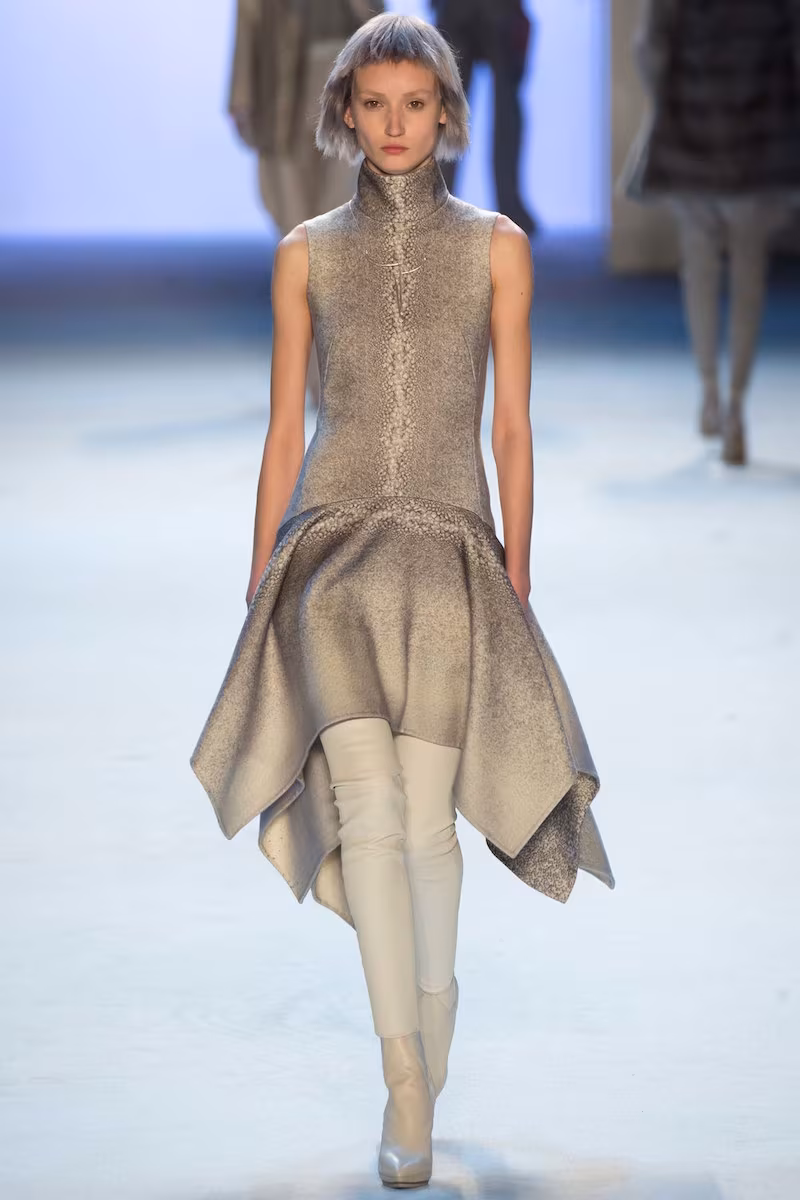 Akris Way-Print Asymmetric Dress