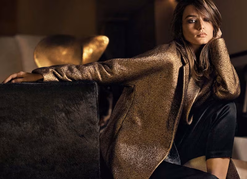 Donna Karan Burnished Metallic Easy Coat