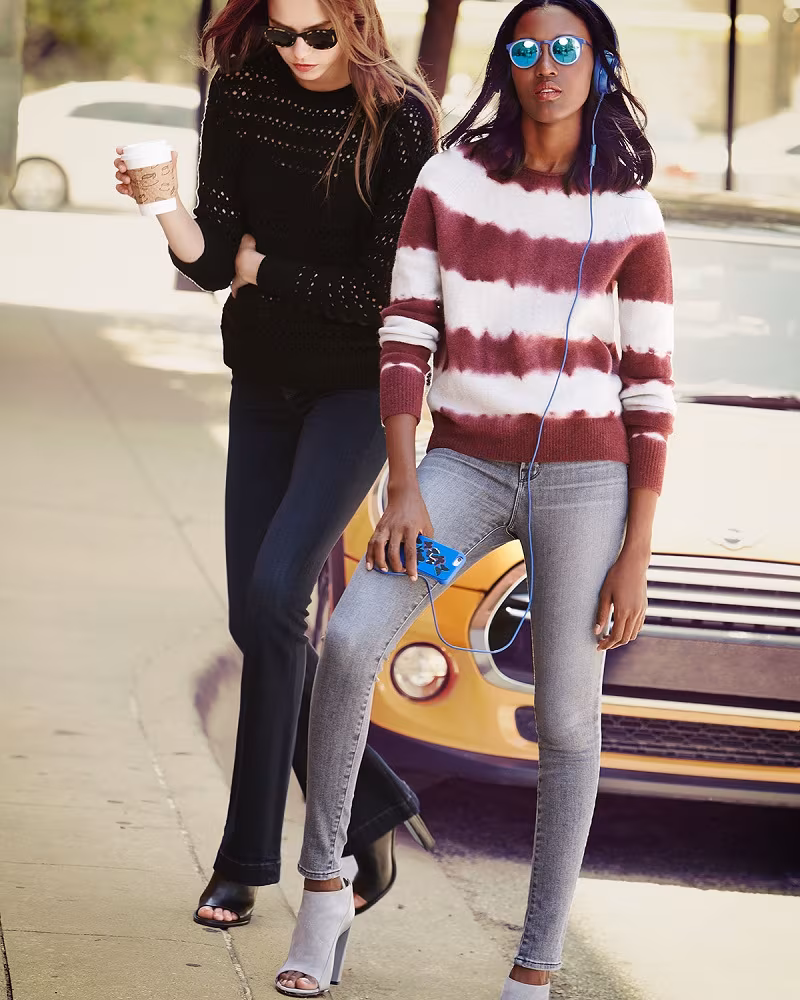J Brand Jeans Flower Long-Sleeve Crochet Sweater