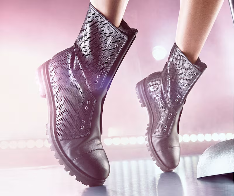 JIMMY CHOO Hatcher Lasered Leopard Print Leather Combat Boots