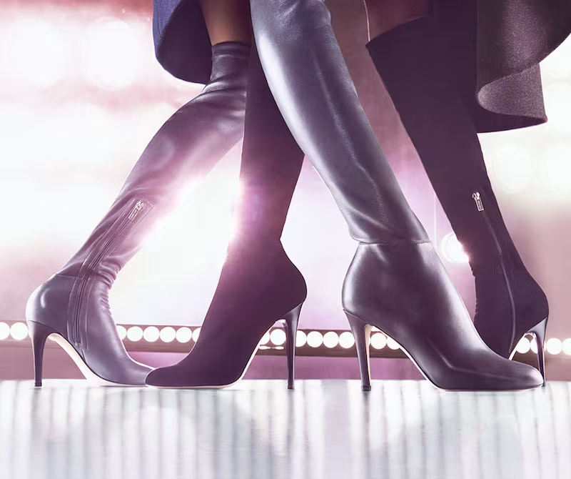 JIMMY CHOO Toni Mist Calf Leather and Stretch Nappa Over the Knee Boots
