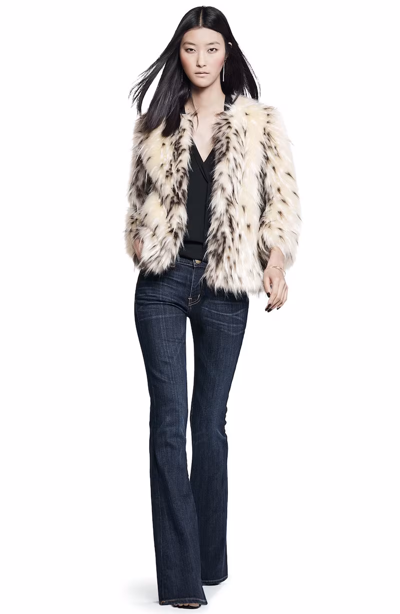 Kristen Blake Spotted Faux Fur Jacket
