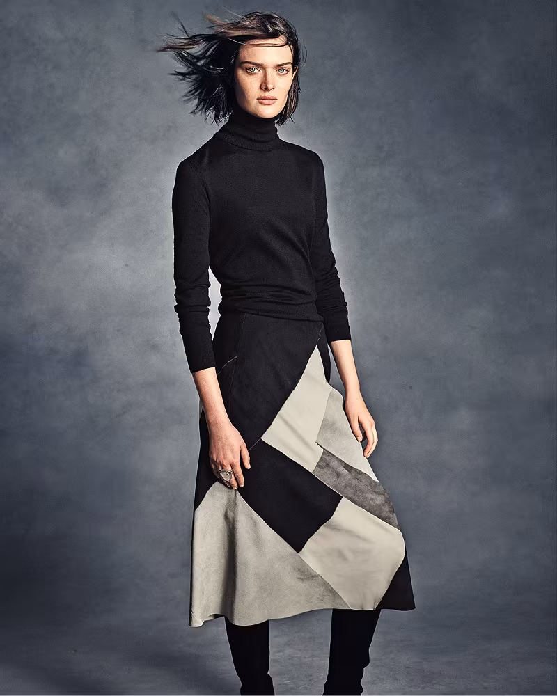 Lafayette 148 New York Josephine Colorblock Midi Skirt